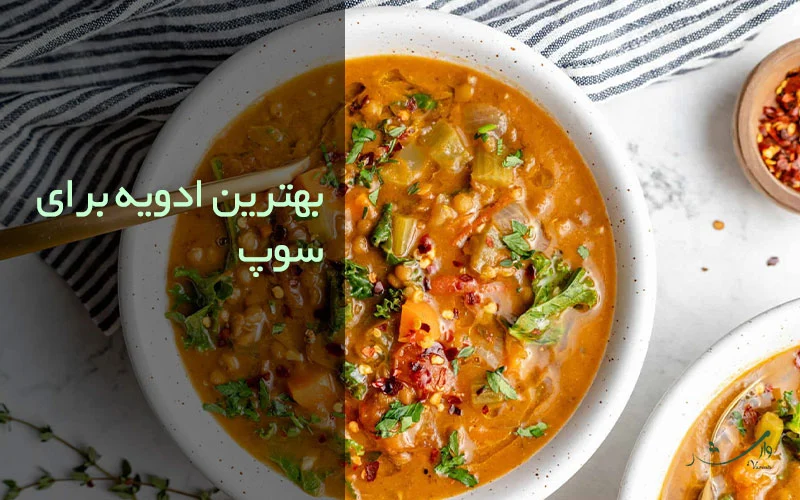 تصویر سوپ تهیه شده از بهترین ادویه فروشگاه مزرعه وارش